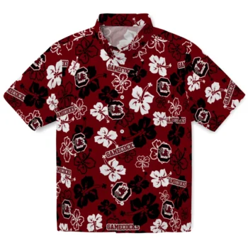 South Carolina Gamecocks Hawaiian Shirt - Tropical Floral Pattern