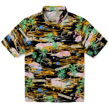 Southern Miss Golden Eagles Hawaiian Shirt - Tropical Palms