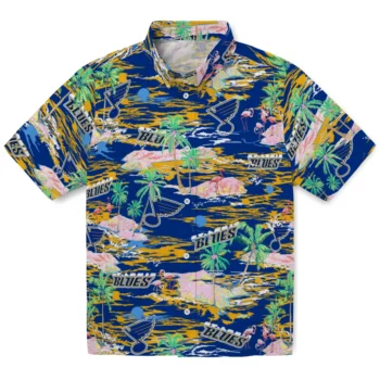 St. Louis Blues Hawaiian Shirt - Tropical Palms