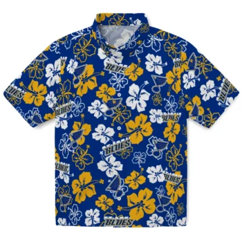 St. Louis Blues Hawaiian Shirt - Tropical Floral Pattern