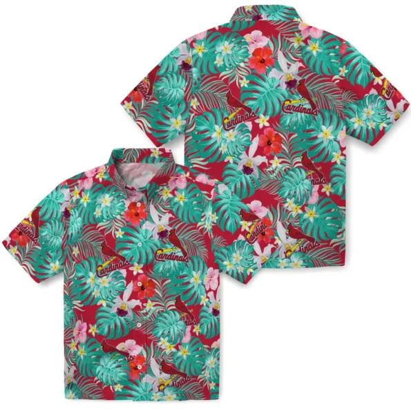 St Louis Cardinals Hawaiian Shirt Personalized Hibiscus Blossoms Red High Quality