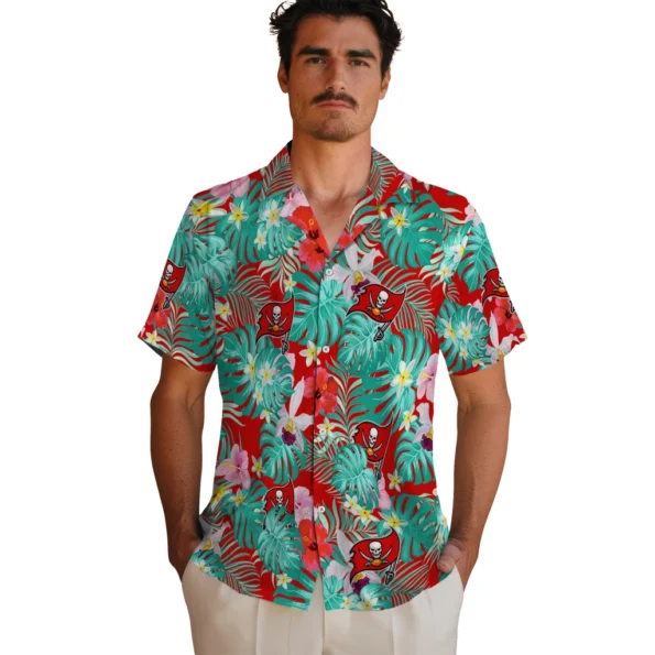 Tampa Bay Buccaneers Hawaiian Shirt Customized Hibiscus Blossoms Red Fashion Forward Tampa Bay Buccaneers Hawaiian Shirt Customized Hibiscus Blossoms Red Fashion Forward