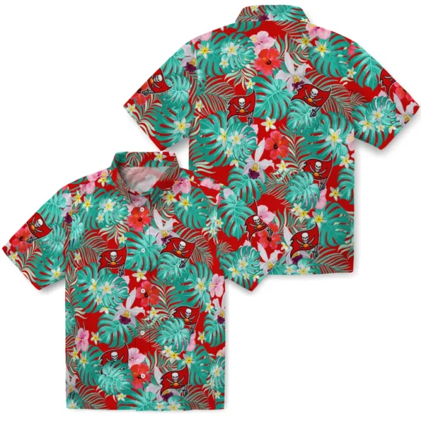 Tampa Bay Buccaneers Hawaiian Shirt Customized Hibiscus Blossoms Red High Quality Tampa Bay Buccaneers Hawaiian Shirt Customized Hibiscus Blossoms Red High Quality