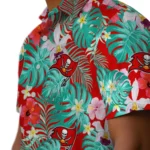 Tampa Bay Buccaneers Hawaiian Shirt Customized Hibiscus Blossoms Red Best Selling