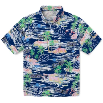 Tampa Bay Lightning Hawaiian Shirt - Tropical Palms