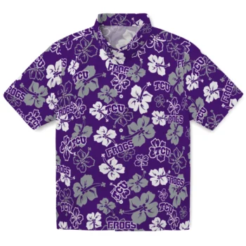 TCU Horned Frogs Hawaiian Shirt - Tropical Floral Pattern