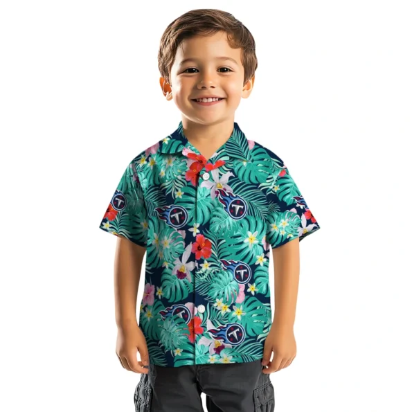 Tennessee Titans Hawaiian Shirt Personalized Hibiscus Blossoms Navy Top Rated