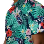 Tennessee Titans Hawaiian Shirt Personalized Hibiscus Blossoms Navy Best Selling