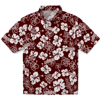 Texas A&M Aggies Hawaiian Shirt - Tropical Floral Pattern