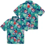 Texas Rangers Hawaiian Shirt Customized Hibiscus Blossoms Blue Best Selling
