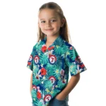 Texas Rangers Hawaiian Shirt Customized Hibiscus Blossoms Blue Best Selling