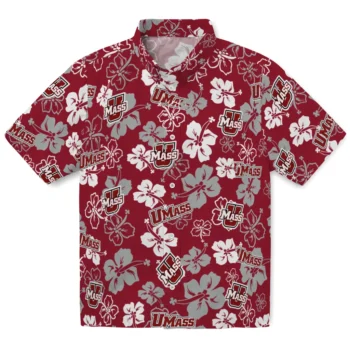UMass Minutemen Hawaiian Shirt - Tropical Floral Pattern