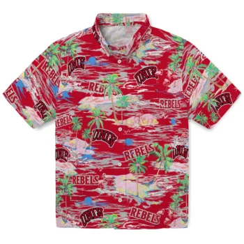 UNLV Rebels Hawaiian Shirt - Tropical Palms