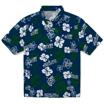 Utah Jazz Hawaiian Shirt - Tropical Floral Pattern