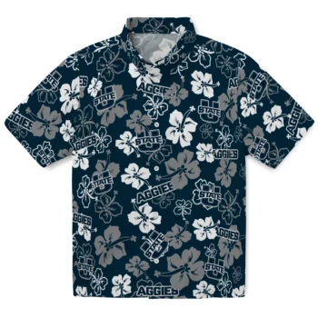 Utah State Aggies Hawaiian Shirt - Tropical Floral Pattern