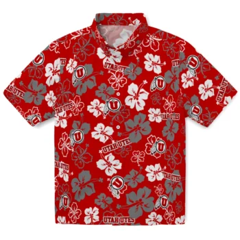 Utah Utes Hawaiian Shirt - Tropical Floral Pattern