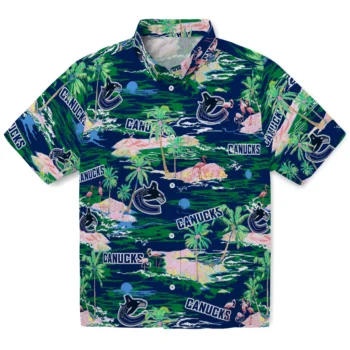 Vancouver Canucks Hawaiian Shirt - Tropical Palms