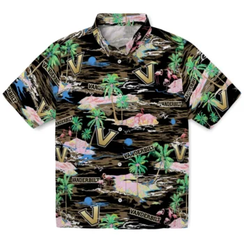 Vanderbilt Commodores Hawaiian Shirt - Tropical Palms