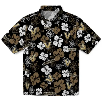 Vanderbilt Commodores Hawaiian Shirt - Tropical Floral Pattern