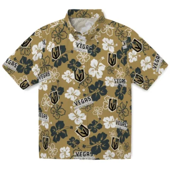 Vegas Golden Knights Hawaiian Shirt - Tropical Floral Pattern