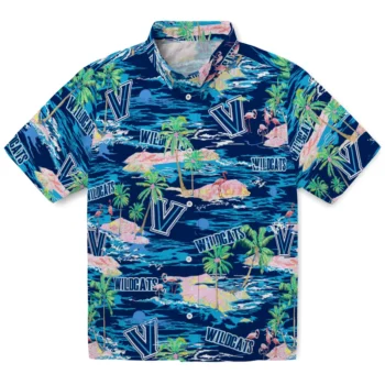 Villanova Wildcats Hawaiian Shirt - Tropical Palms