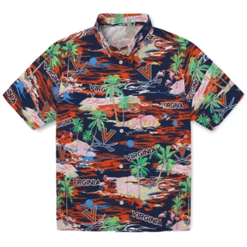 Virginia Cavaliers Hawaiian Shirt - Tropical Palms