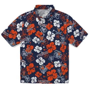 Virginia Cavaliers Hawaiian Shirt - Tropical Floral Pattern