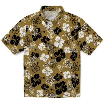 Wake Forest Demon Deacons Hawaiian Shirt - Tropical Floral Pattern