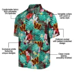 Washington Commanders Hawaiian Shirt Custom Hibiscus Blossoms Burgundy Best Selling