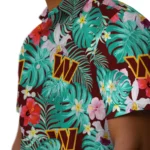 Washington Commanders Hawaiian Shirt Custom Hibiscus Blossoms Burgundy Best Selling