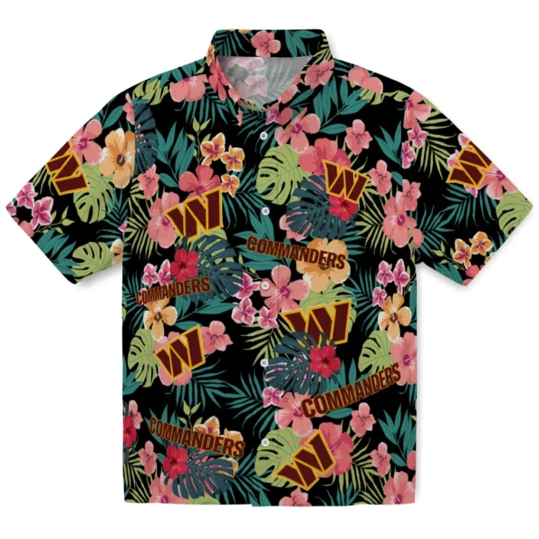 Washington Commanders Hawaiian Shirt Personalized Hibiscus Paradise Best Selling Washington Commanders Hawaiian Shirt Personalized Hibiscus Paradise Best Selling