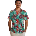 Washington Nationals Hawaiian Shirt Custom Hibiscus Blossoms Red Best Selling