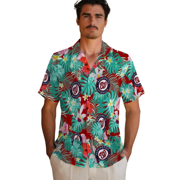 Washington Nationals Hawaiian Shirt Custom Hibiscus Blossoms Red Fashion Forward Washington Nationals Hawaiian Shirt Custom Hibiscus Blossoms Red Fashion Forward