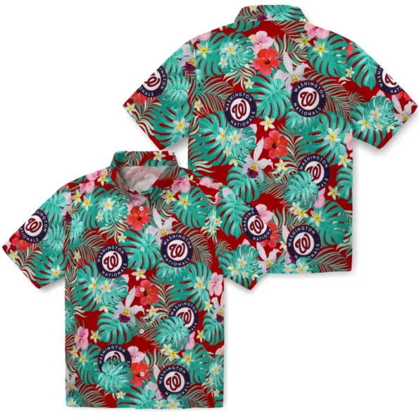 Washington Nationals Hawaiian Shirt Custom Hibiscus Blossoms Red High Quality Washington Nationals Hawaiian Shirt Custom Hibiscus Blossoms Red High Quality