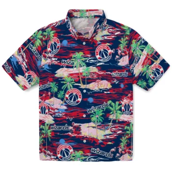 Washington Wizards Hawaiian Shirt - Tropical Palms