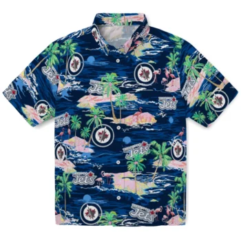 Winnipeg Jets Hawaiian Shirt - Tropical Palms