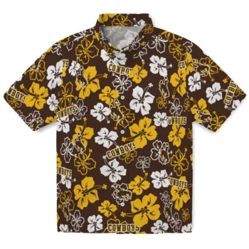 Wyoming Cowboys Hawaiian Shirt - Tropical Floral Pattern