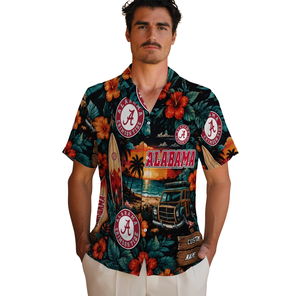 alabama-crimson-tide-hawaiian-shirt-custom-scenic-collage-black-green-fashion-forward