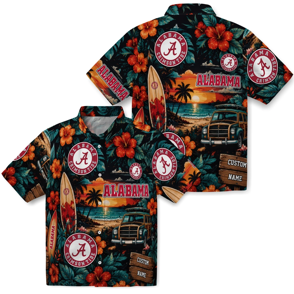 alabama-crimson-tide-hawaiian-shirt-custom-scenic-collage-black-green-high-quality