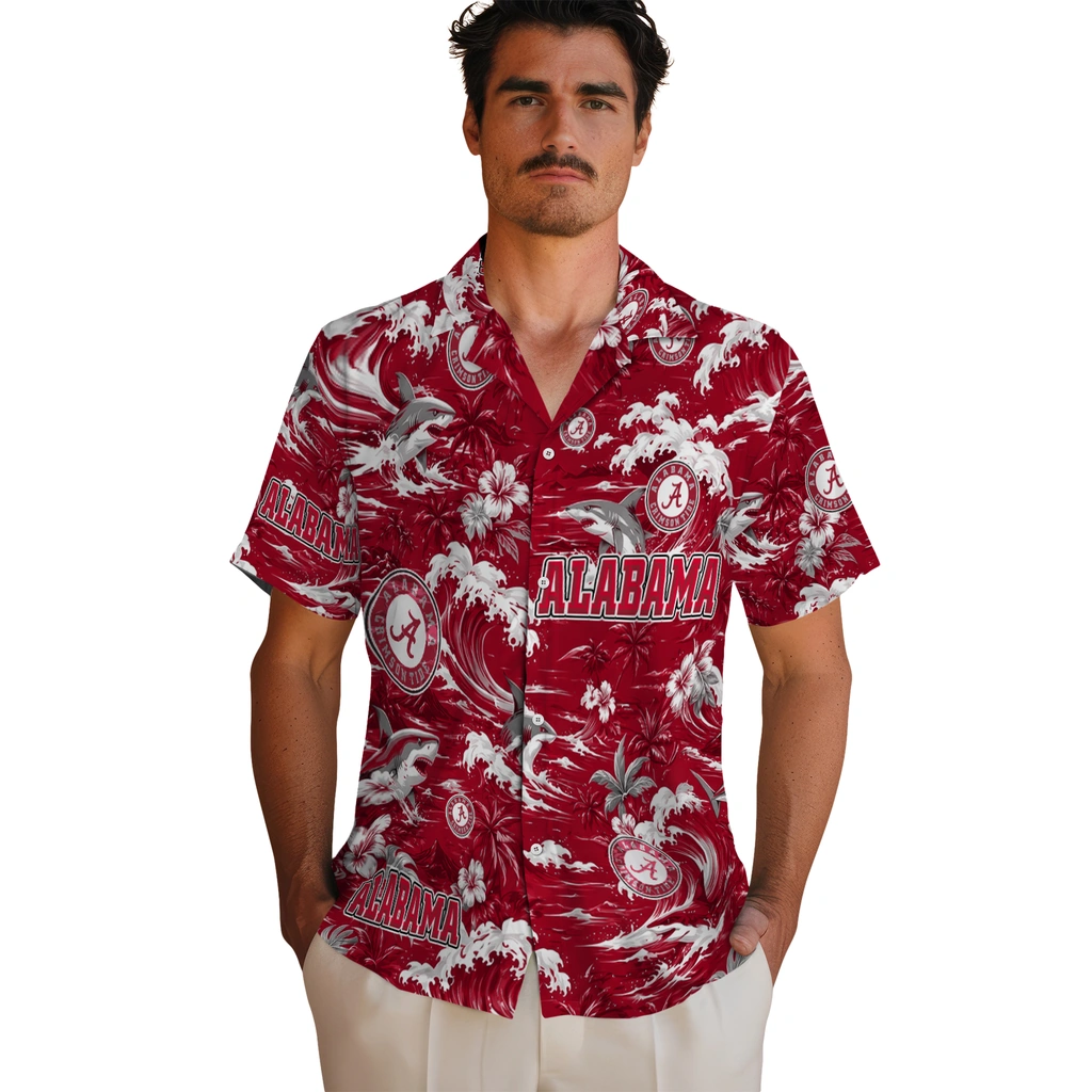 alabama-crimson-tide-hawaiian-shirt-customized-wave-florals-crimson-fashion-forward