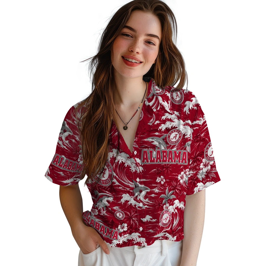 alabama-crimson-tide-hawaiian-shirt-customized-wave-florals-crimson-latest-model