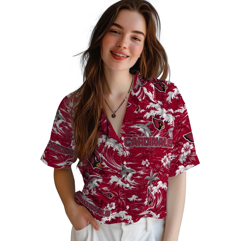 arizona-cardinals-hawaiian-shirt-personalized-wave-florals-red-latest-model
