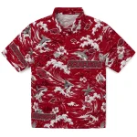 Arkansas Razorbacks Hawaiian Shirt - Personalized Wave Florals Red 1 arkansas-razorbacks-hawaiian-shirt-personalized-wave-florals-red-best-selling