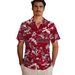 arkansas-razorbacks-hawaiian-shirt-personalized-wave-florals-red-best-selling