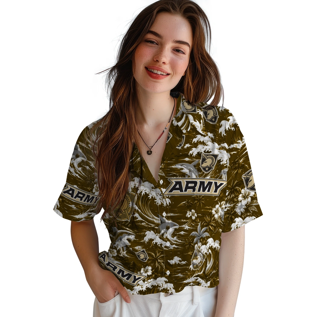 army-black-knights-hawaiian-shirt-custom-wave-florals-gold-latest-model