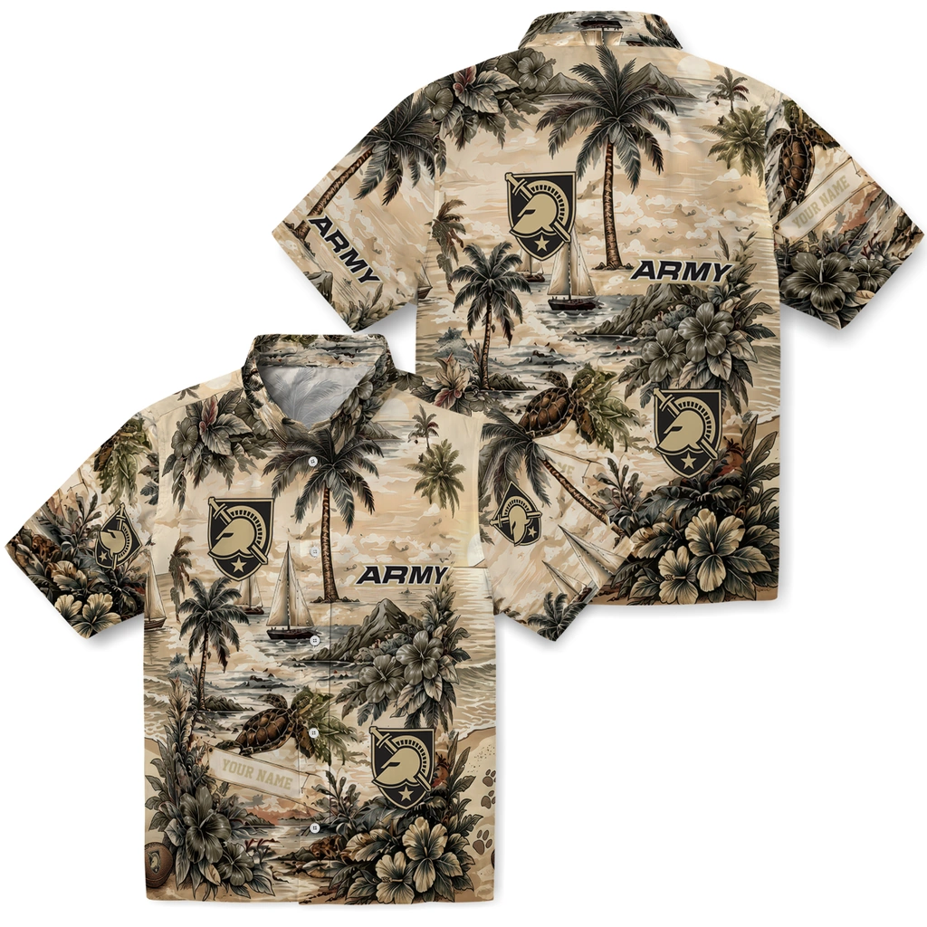 army-black-knights-hawaiian-shirt-customized-island-voyage-gold-beige-high-quality