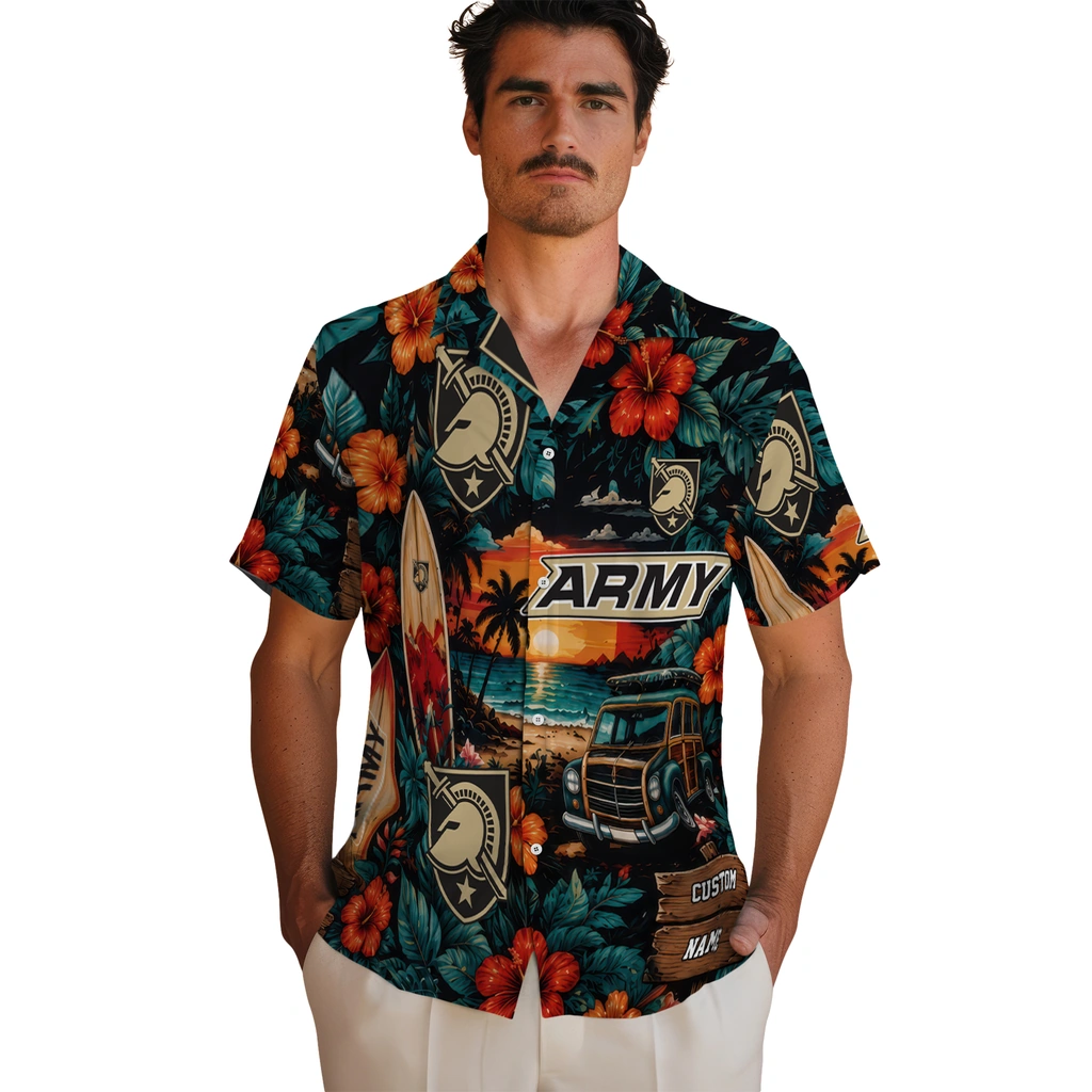 army-black-knights-hawaiian-shirt-personalized-scenic-collage-black-green-fashion-forward