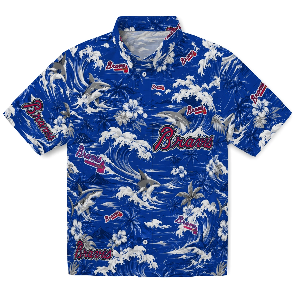 atlanta-braves-hawaiian-shirt-custom-wave-florals-navy-best-selling atlanta braves hawaiian shirt custom wave florals navy best selling