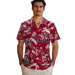 atlanta-falcons-hawaiian-shirt-custom-wave-florals-red-best-selling