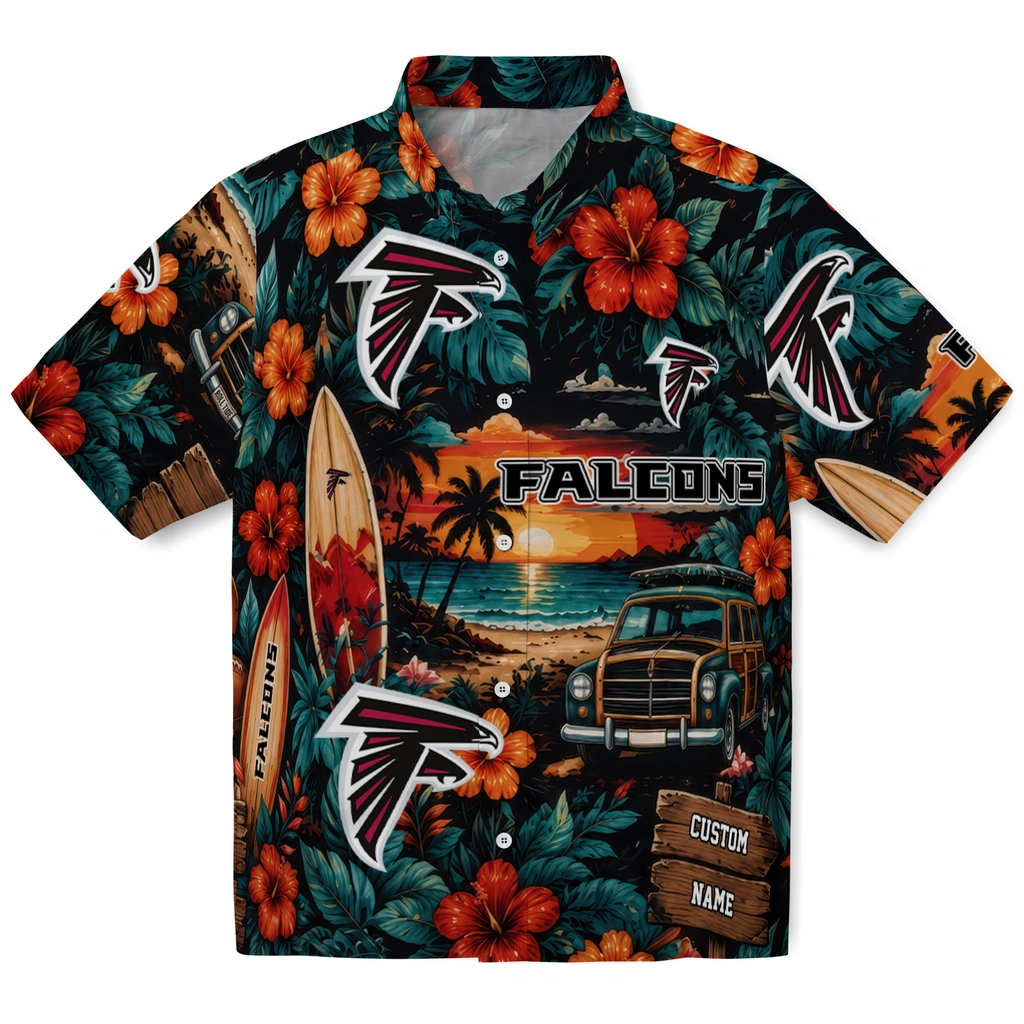 atlanta-falcons-hawaiian-shirt-personalized-scenic-collage-black-green-best-selling atlanta falcons hawaiian shirt personalized scenic collage black green best selling